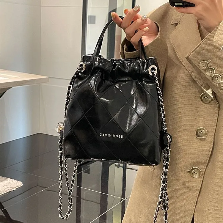 Rhombus Chain Female Fashion Classic Style Backpacks