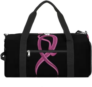 Ribbon Breast Cancer Awareness Sports Gym Bag Lightweight Travel Duffel Bag Workout Bags Casual Weekender Bag for Men Women