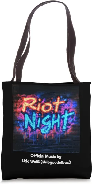 Riot Night Graffiti Style - Colourful Rock Pop Design Tote Bag
