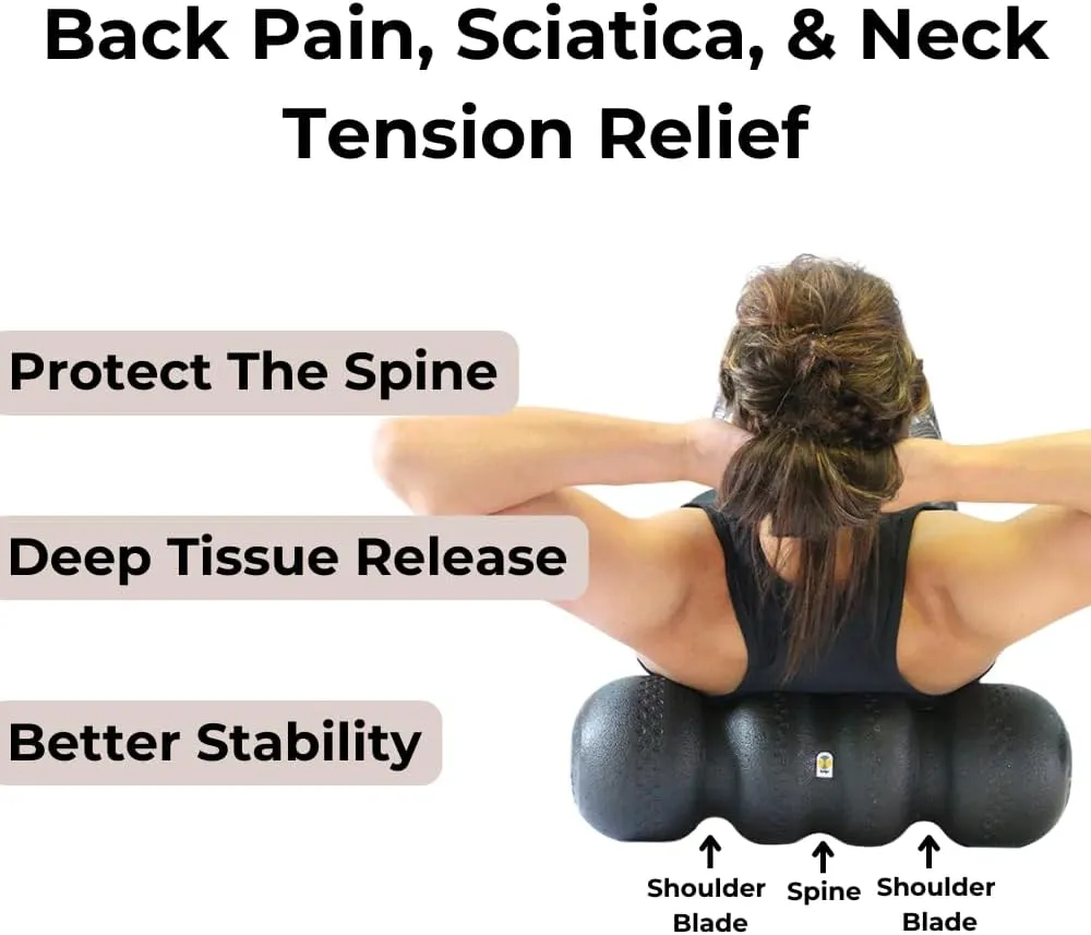 Rollga PRO - The Better Foam Roller for Back Pain, Flexibility, Muscle Recovery, Yoga, Pilates, Deep Tissue Massage, Headache, Physical Therapy, & Exercise. Neck, Back, Legs, & Feet
