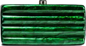 RomanticDesign Women Acrylic Evening Clutch Purse Glitter Marbling Handbag with Pearl Chain for Wedding Cocktail Party
