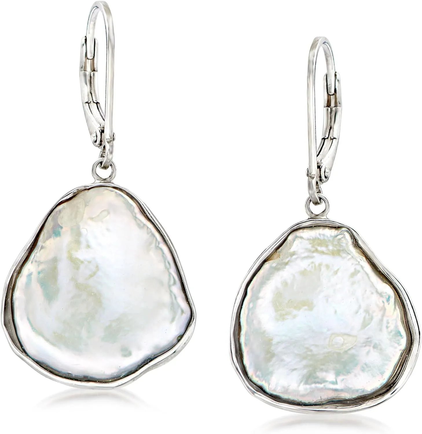 Ross-Simons 15-17mm Cultured Baroque Keshi Pearl Drop Earrings in Sterling Silver