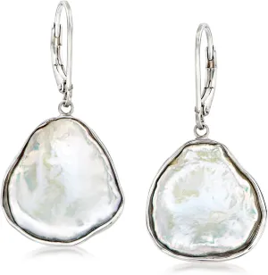 Ross-Simons 15-17mm Cultured Baroque Keshi Pearl Drop Earrings in Sterling Silver