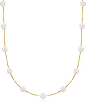 Ross-Simons 6-6.5mm Cultured Pearl Station Necklace