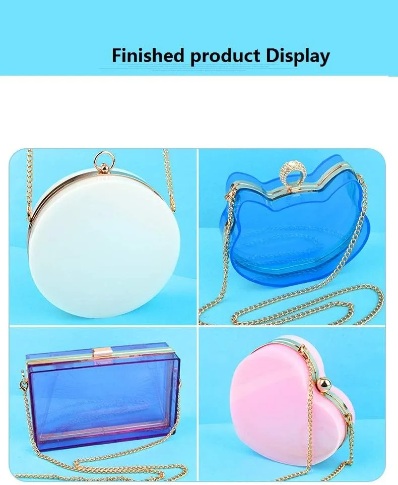 Round Bag Making Mold Set DIY Dynamic Liquid Quicksand Bag Mold Kit Handbag Silicone Resin Mold Craft UV Clear Shaker Clutch