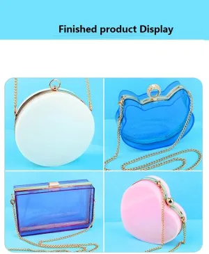 Round Bag Making Mold Set DIY Dynamic Liquid Quicksand Bag Mold Kit Handbag Silicone Resin Mold Craft UV Clear Shaker Clutch