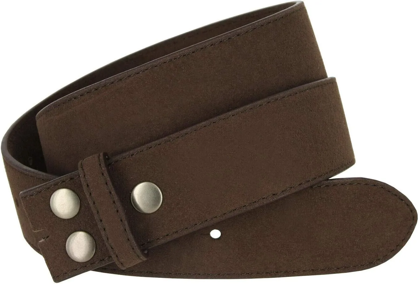 Rounded Edge Buckle & Antique Gold Oval Buckle Casual Jean Suede Leather Belt 1-1/2"(38mm) Wide