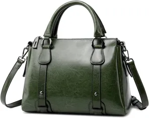 ROUROU Genuine Leather Handbag for Women Top Handle Crossbody Bag Satchel Large Capacity Shoulder Bag Fashion Tote Bag