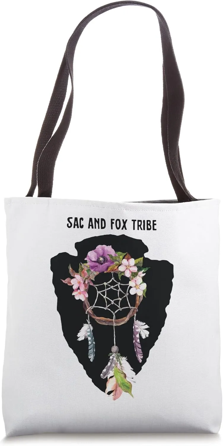 Sac and Fox American Indian Tribe Arrow Dream Catcher BOHO Tote Bag