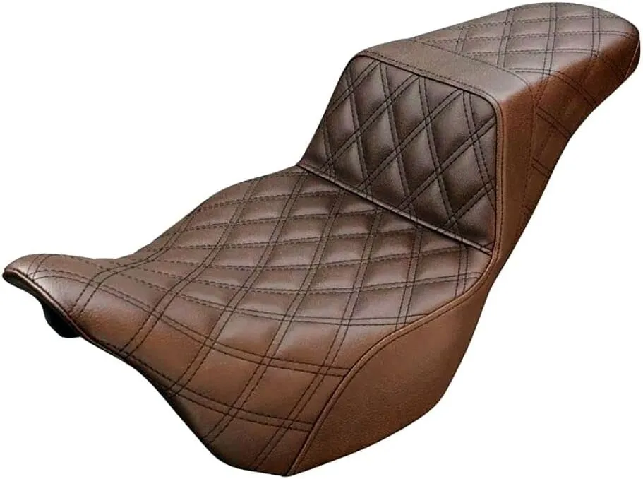Saddlemen 0801-1288 808-07B-175BREX Extended Reach Step-Up Seats - Full Lattice Stitch - Brown - FLH