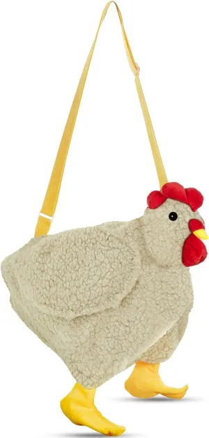 Saintrygo Chicken Hen Purse Bag Fluffy Shoulder Handbag Cute Funny Animal Gift for Christmas for Women Girls