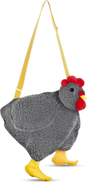 Saintrygo Chicken Hen Purse Bag Fluffy Shoulder Handbag Cute Funny Animal Gift for Christmas for Women Girls