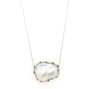 SALE Pearl & Diamond Necklace