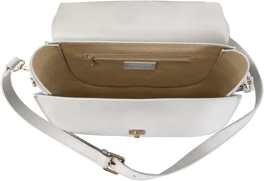 San Pedro Leather Shoulder Bag, 9.8 x 7.5 x 3.1 inches, Goldtone Hardware