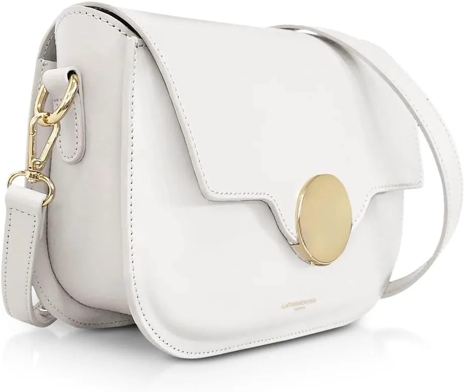 San Pedro Leather Shoulder Bag, 9.8 x 7.5 x 3.1 inches, Goldtone Hardware