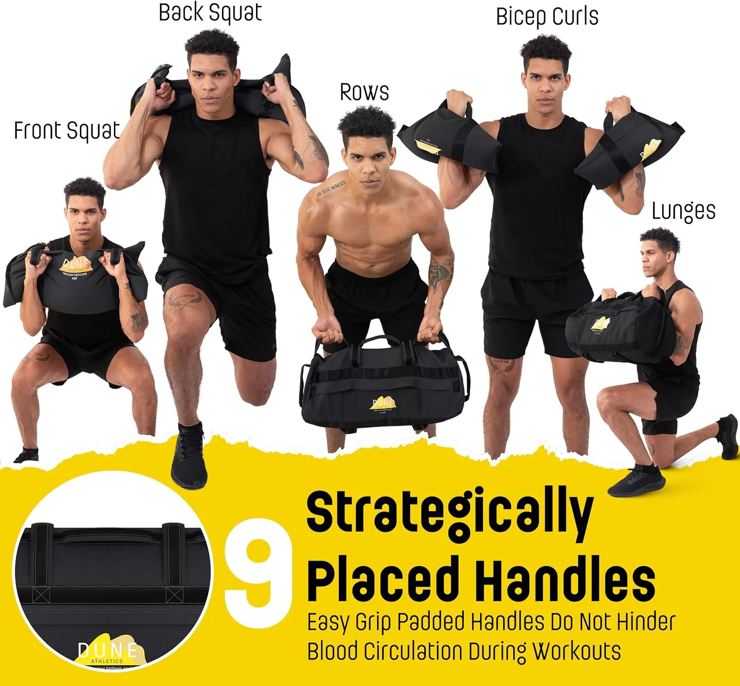 Sandbags for Working Out (Unfilled) - Enhance Your Fitness with Our Workout Sandbag, Versatile & Durable Sand Bags for Weight Training | 10-50 lbs & 15-75 lbs - Sandbags for Fitness Guide Included