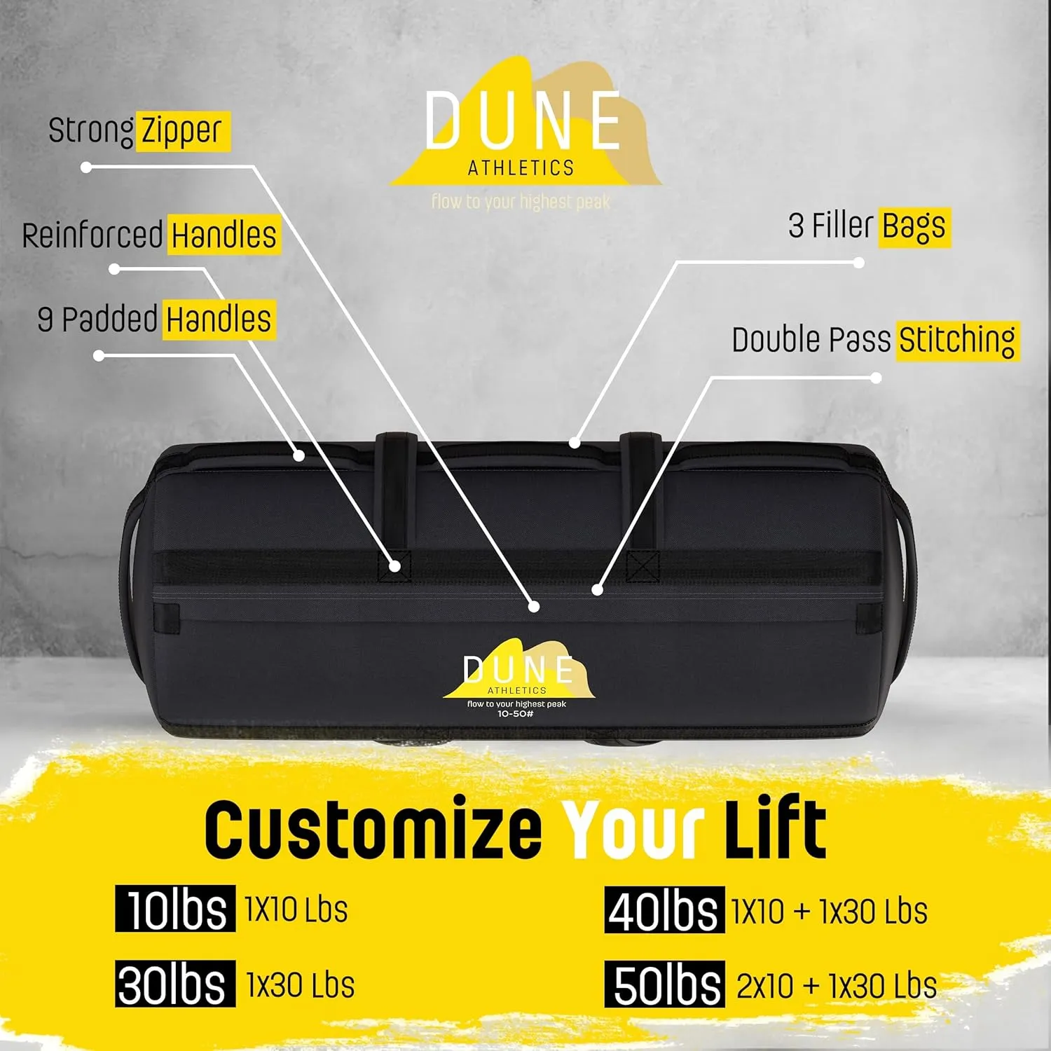 Sandbags for Working Out (Unfilled) - Enhance Your Fitness with Our Workout Sandbag, Versatile & Durable Sand Bags for Weight Training | 10-50 lbs & 15-75 lbs - Sandbags for Fitness Guide Included