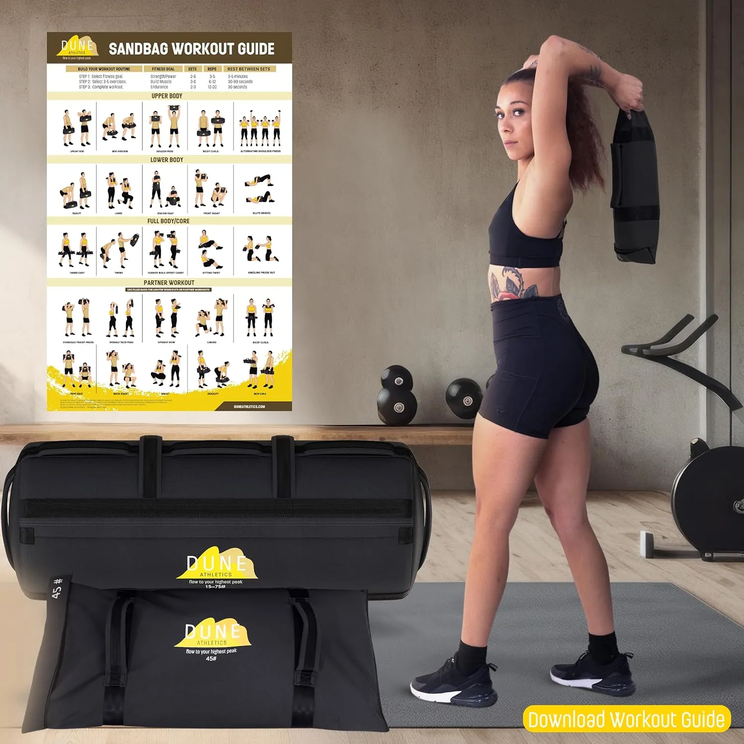 Sandbags for Working Out (Unfilled) - Enhance Your Fitness with Our Workout Sandbag, Versatile & Durable Sand Bags for Weight Training | 10-50 lbs & 15-75 lbs - Sandbags for Fitness Guide Included