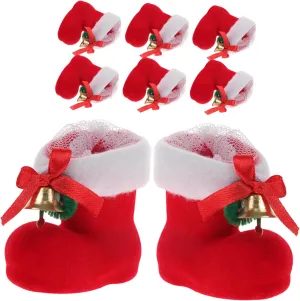 Santa Decor 8 Pieces Christmas Decorative Candy Shoes Storage and Decor for Boys and Girls