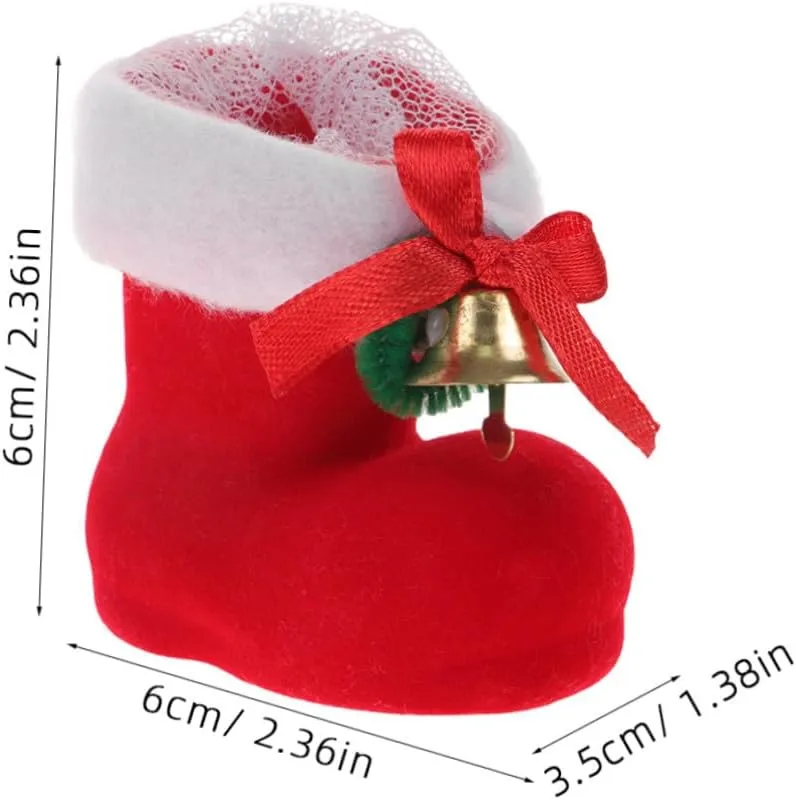 Santa Decor 8 Pieces Christmas Decorative Candy Shoes Storage and Decor for Boys and Girls