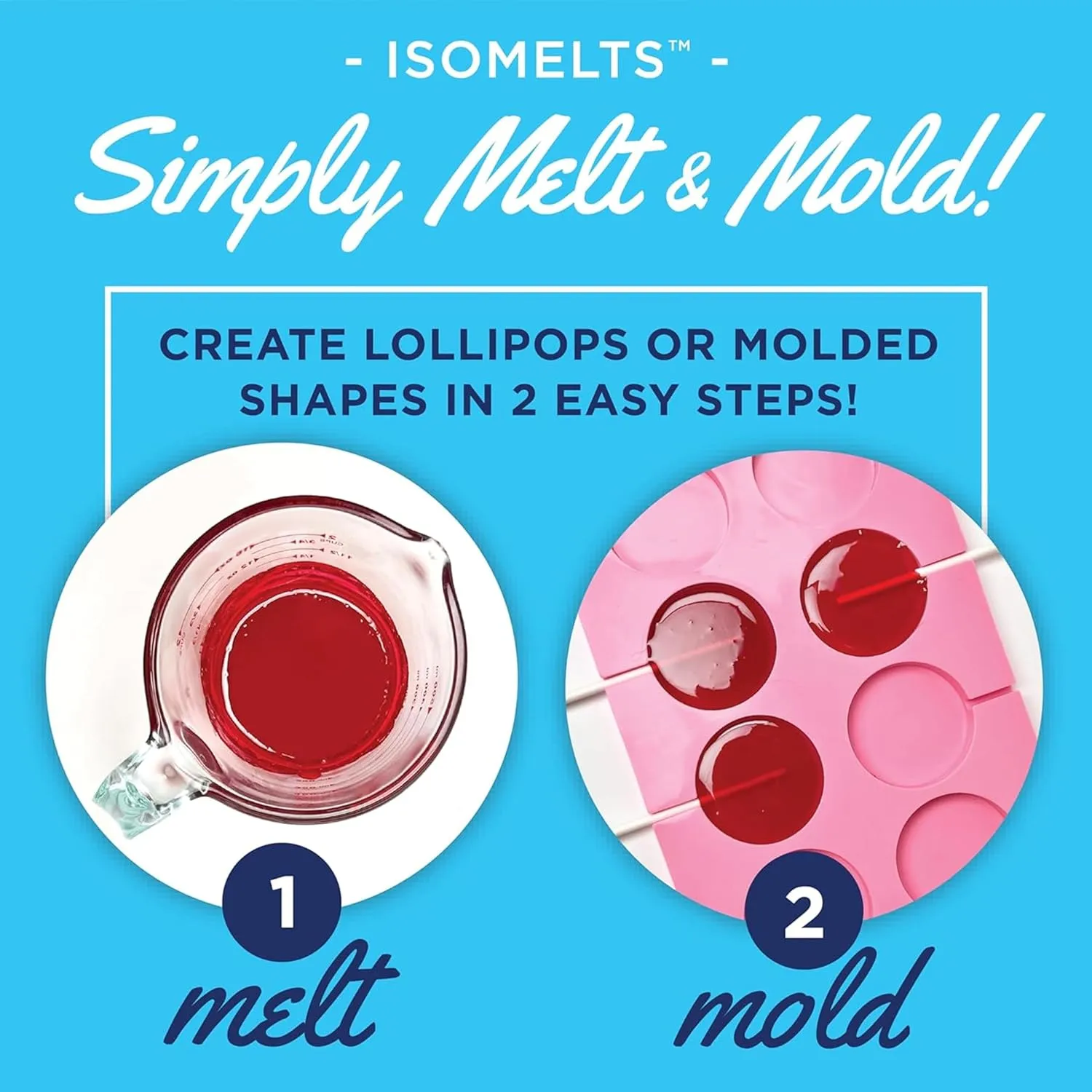 Satin Ice Isomelts for Making Lollipops (Red) (7oz Pouch) – No Prep Isomalt, Pre-Colored, & Sugar-Free