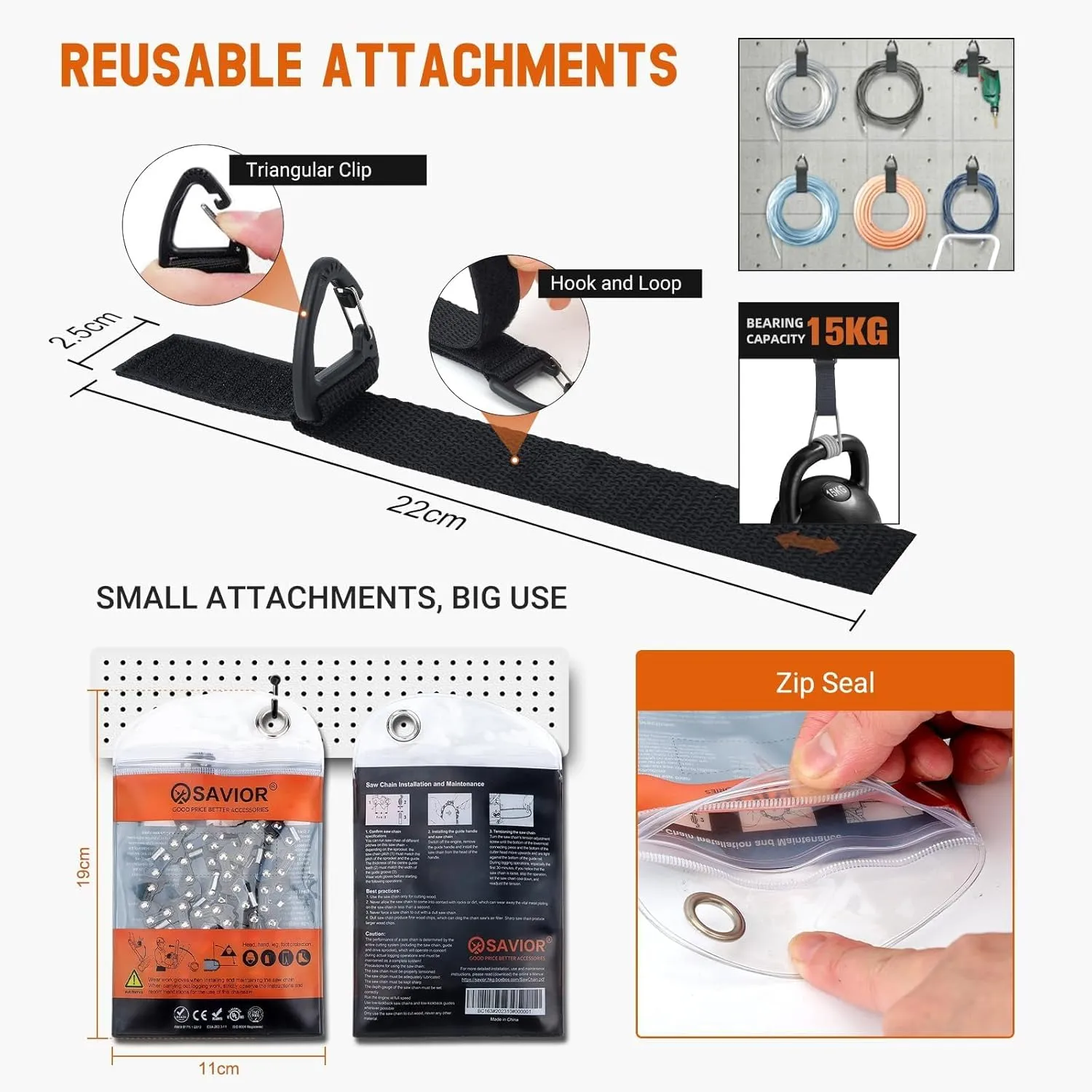 Savior 3Pack 16 Inch Chainsaw Chain 3/8" LP Pitch, 050" (1.3 mm) Gauge, 57 Drive Links Fits Echo 91PX57CQ, 91VG57CQ Oregon S57, Fits Echo CS-3510/352/3400/400 Worx WG300 WG303 BAUER 20112E-B 16" Chain