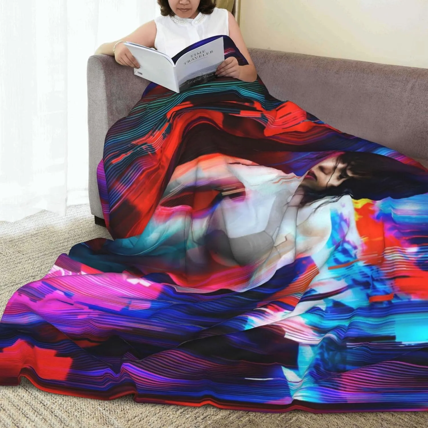 Scarlett Johansson Blanket Flannel Fleece Printed Throw Blankets Ultra Soft Micro Warm Blanket for All Season Bedding Chair Sofa Couch Bed 50"x40"