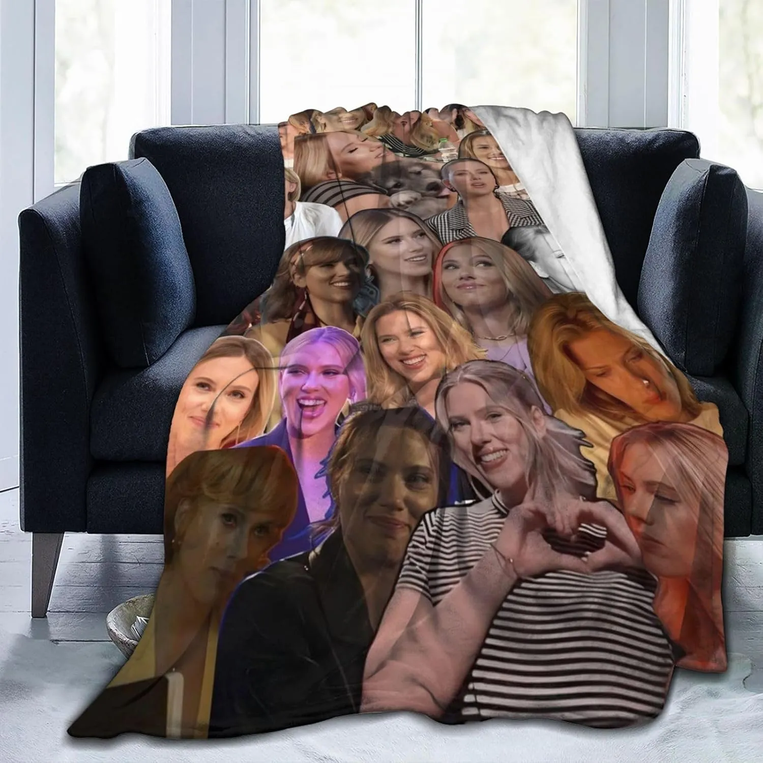 Scarlett Johansson Blanket Flannel Fleece Printed Throw Blankets Ultra Soft Micro Warm Blanket for All Season Bedding Chair Sofa Couch Bed 50"x40"