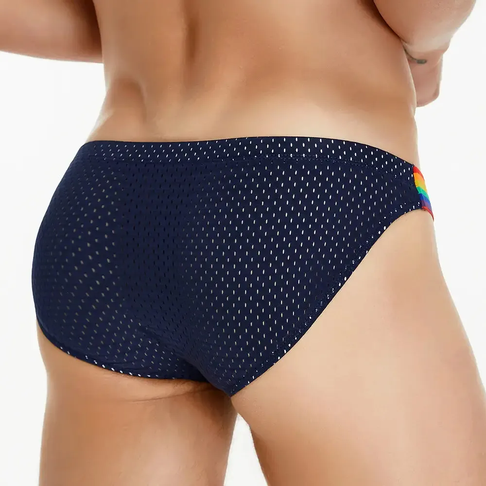 Seobean Rainbow Mesh Briefs for Men – Low Rise Nylon Underwear