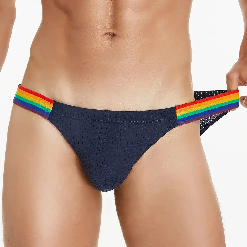 Seobean Rainbow Mesh Briefs for Men – Low Rise Nylon Underwear