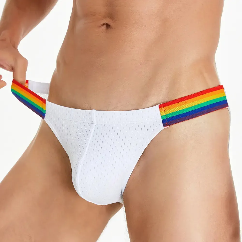 Seobean Rainbow Mesh Briefs for Men – Low Rise Nylon Underwear