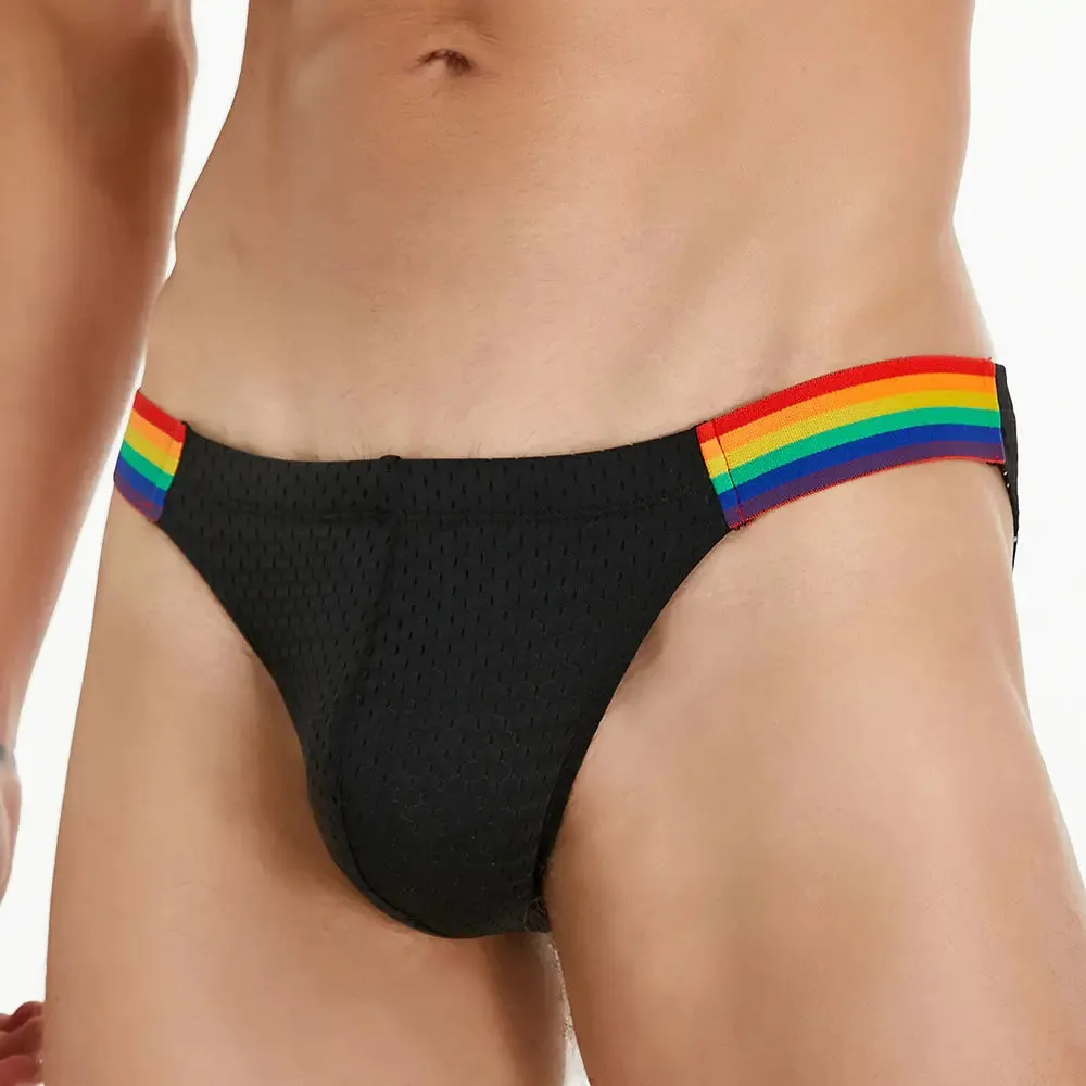 Seobean Rainbow Mesh Briefs for Men – Low Rise Nylon Underwear