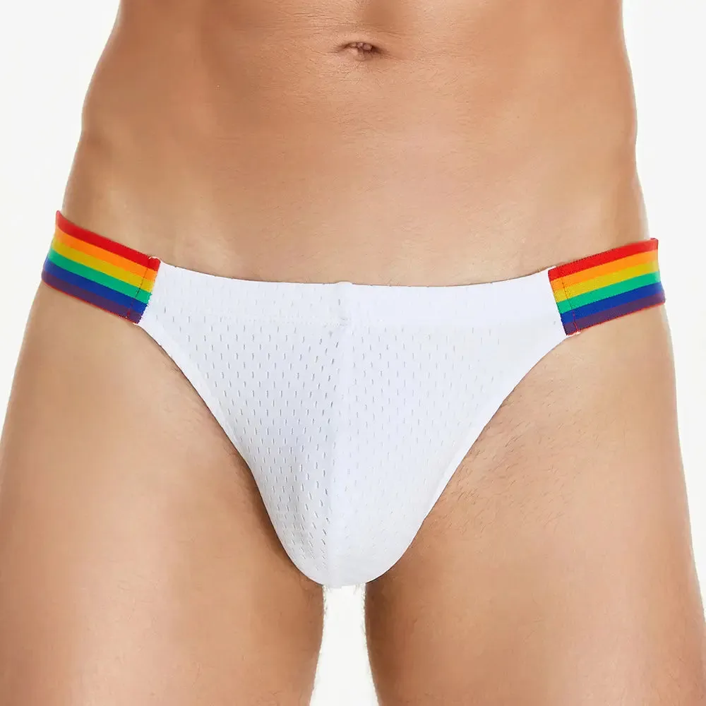 Seobean Rainbow Mesh Briefs for Men – Low Rise Nylon Underwear