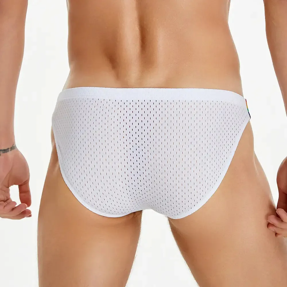 Seobean Rainbow Mesh Briefs for Men – Low Rise Nylon Underwear