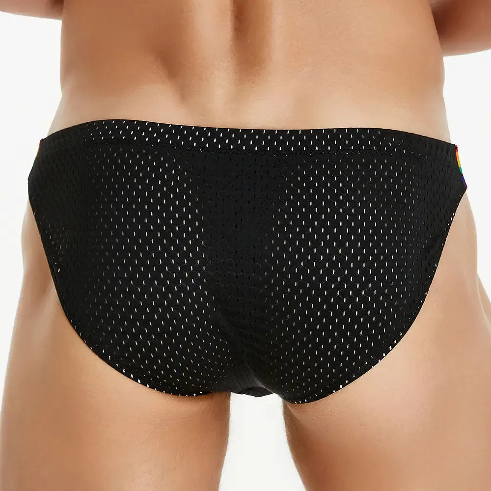 Seobean Rainbow Mesh Briefs for Men – Low Rise Nylon Underwear