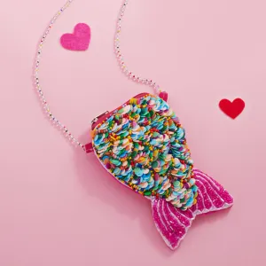 Sequin Beaded Mermaid Tail Mini Crossbody Bag