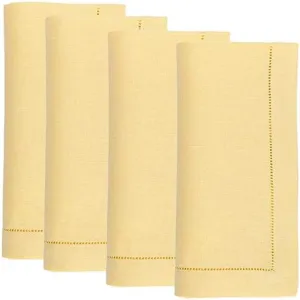 Sferra Festival Table Linens- Dinner Napkins (Set of 4) (20" x 20") - Canary