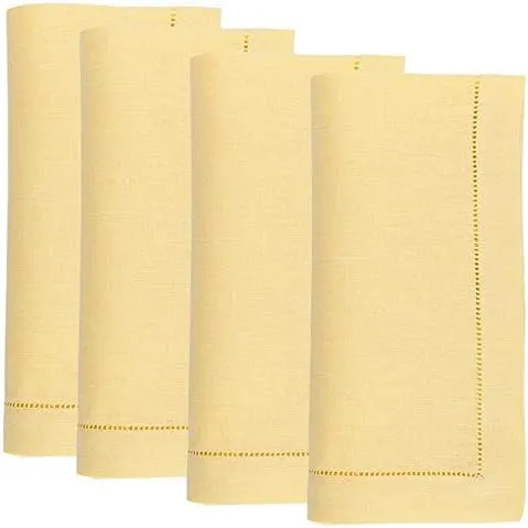 Sferra Festival Table Linens- Dinner Napkins (Set of 4) (20" x 20") - Canary