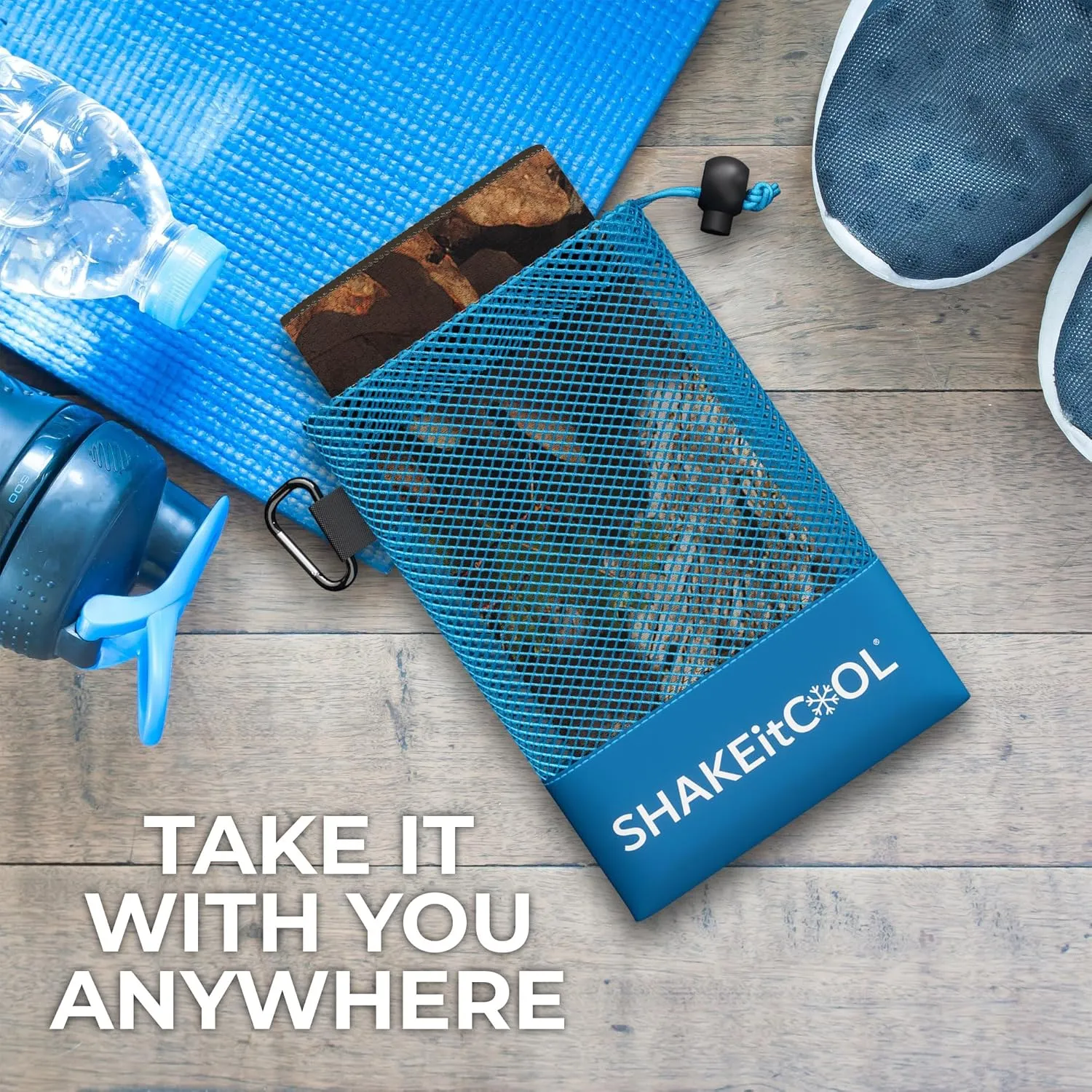 SHAKEitCOOL Extended Size Cooling Towel – Be Cool in Style - Heat Relief, Soft, Lightweight, Sun Protection, Easy Clean - Perfect for Biking, Hiking, Running, Yoga, Golf, Gardening - Tree Camo M