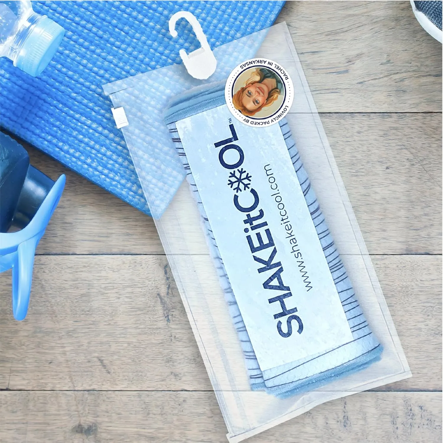 SHAKEitCOOL Original Cooling Towel – Be Cool in Style - Heat Relief, Soft, Lightweight, Sun Protection, Easy Clean - Perfect for Biking, Running, Yoga, Gym, Gardening - Granite