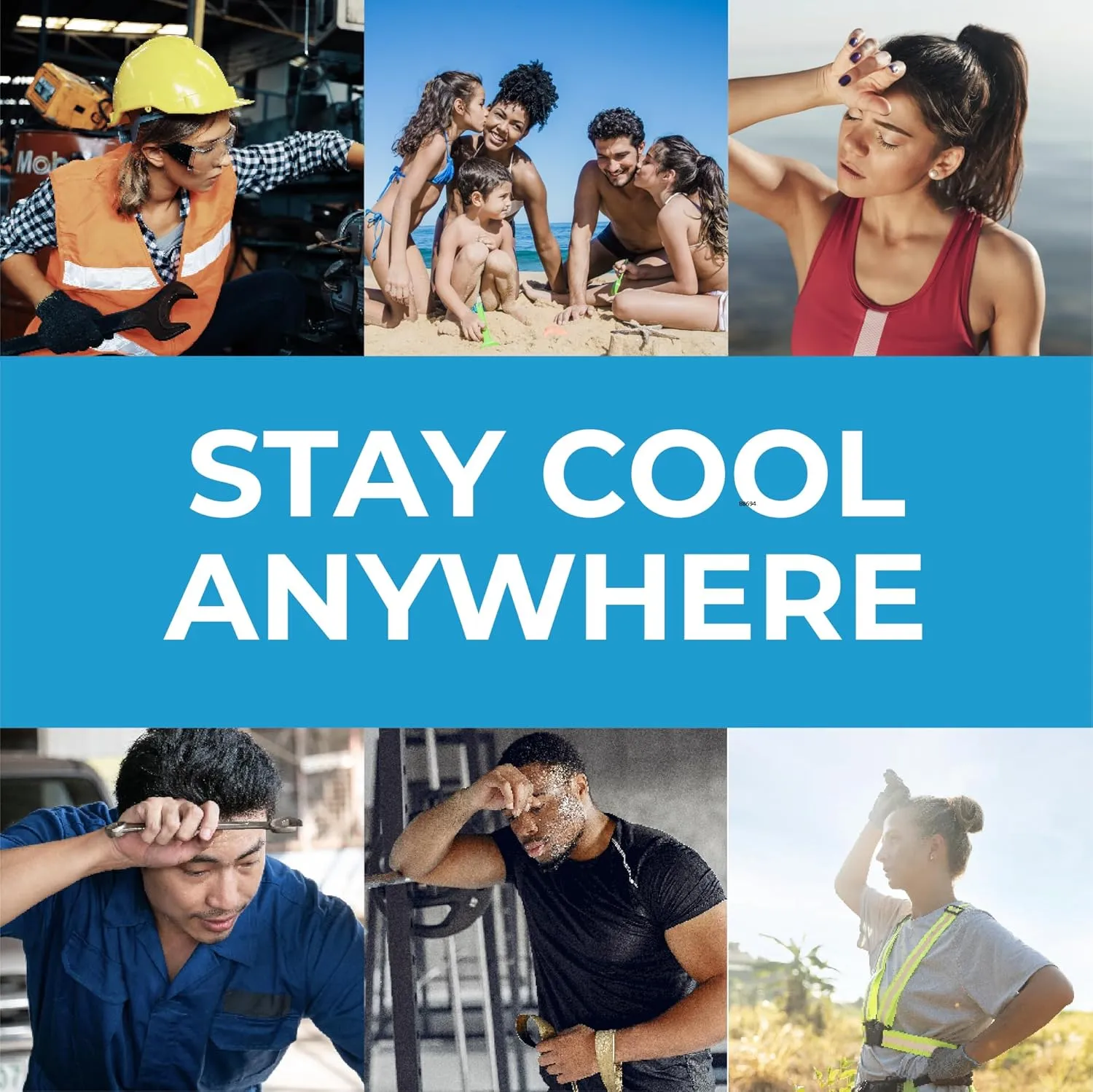 SHAKEitCOOL Original Cooling Towel – Be Cool in Style - Heat Relief, Soft, Lightweight, Sun Protection, Easy Clean - Perfect for Biking, Running, Yoga, Gym, Gardening - Granite