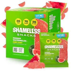 Shameless Snacks - Healthy Low Calorie Snacks, Low Carb Keto Gummies (Gluten Free Candy) - 6 Pack Wassup Watermelon