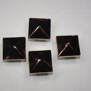 Shoe charms - 4 Pyramid square medium gold