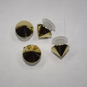 Shoe charms - 4 round pyramid studs gold