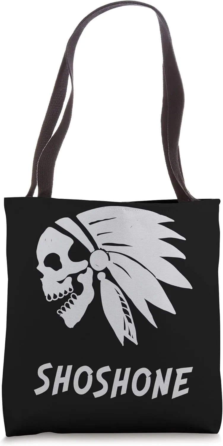 Shoshone Native American Indian Born Freedom Evil Skull Tote Bag