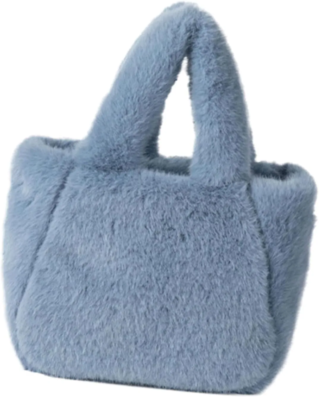 Shoulder Handbag，Women's Winter Casual Faux Furs Furry Small Shoulder Bucket Bag Solid Color Plush Crossbody Satchel Fuzzy Handbag Purse