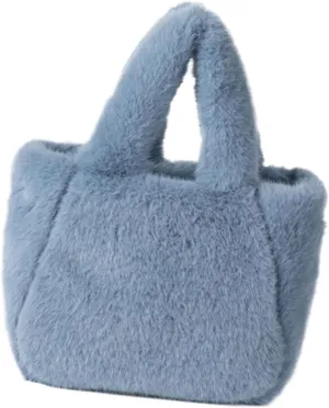 Shoulder Handbag，Women's Winter Casual Faux Furs Furry Small Shoulder Bucket Bag Solid Color Plush Crossbody Satchel Fuzzy Handbag Purse