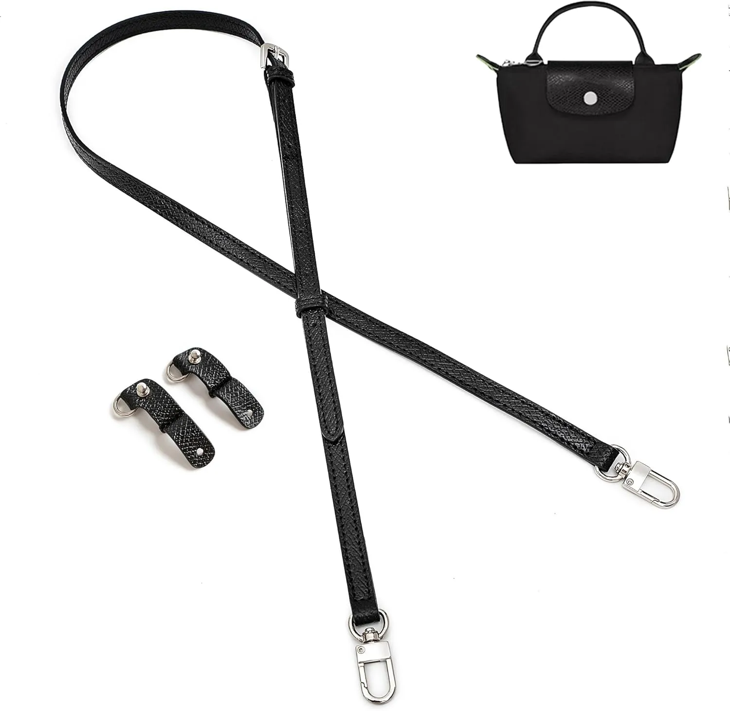 Shoulder Strap, Vachetta Leather Replacement Crossbody Handbag Strap Adjustable with 2Pcs D Rings for DIY