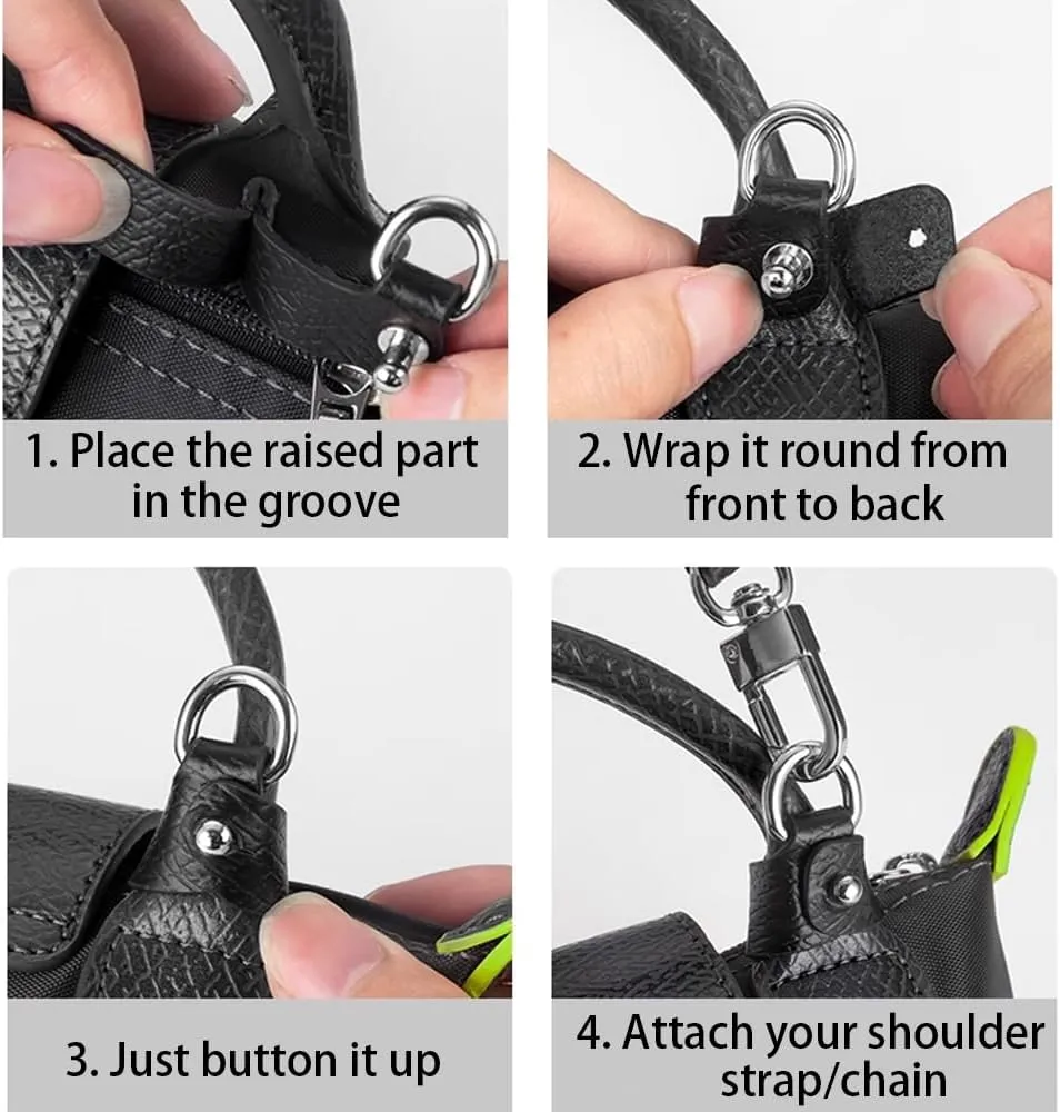 Shoulder Strap, Vachetta Leather Replacement Crossbody Handbag Strap Adjustable with 2Pcs D Rings for DIY