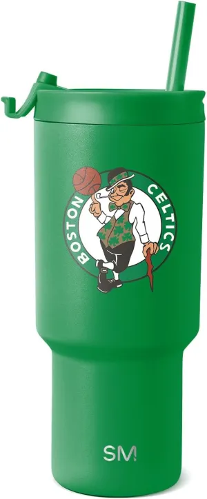 Simple Modern Officially Licensed NBA 30oz Tumbler with Flip Lid and Straws | Insulated Stainless Steel Cup | Trek Collection
